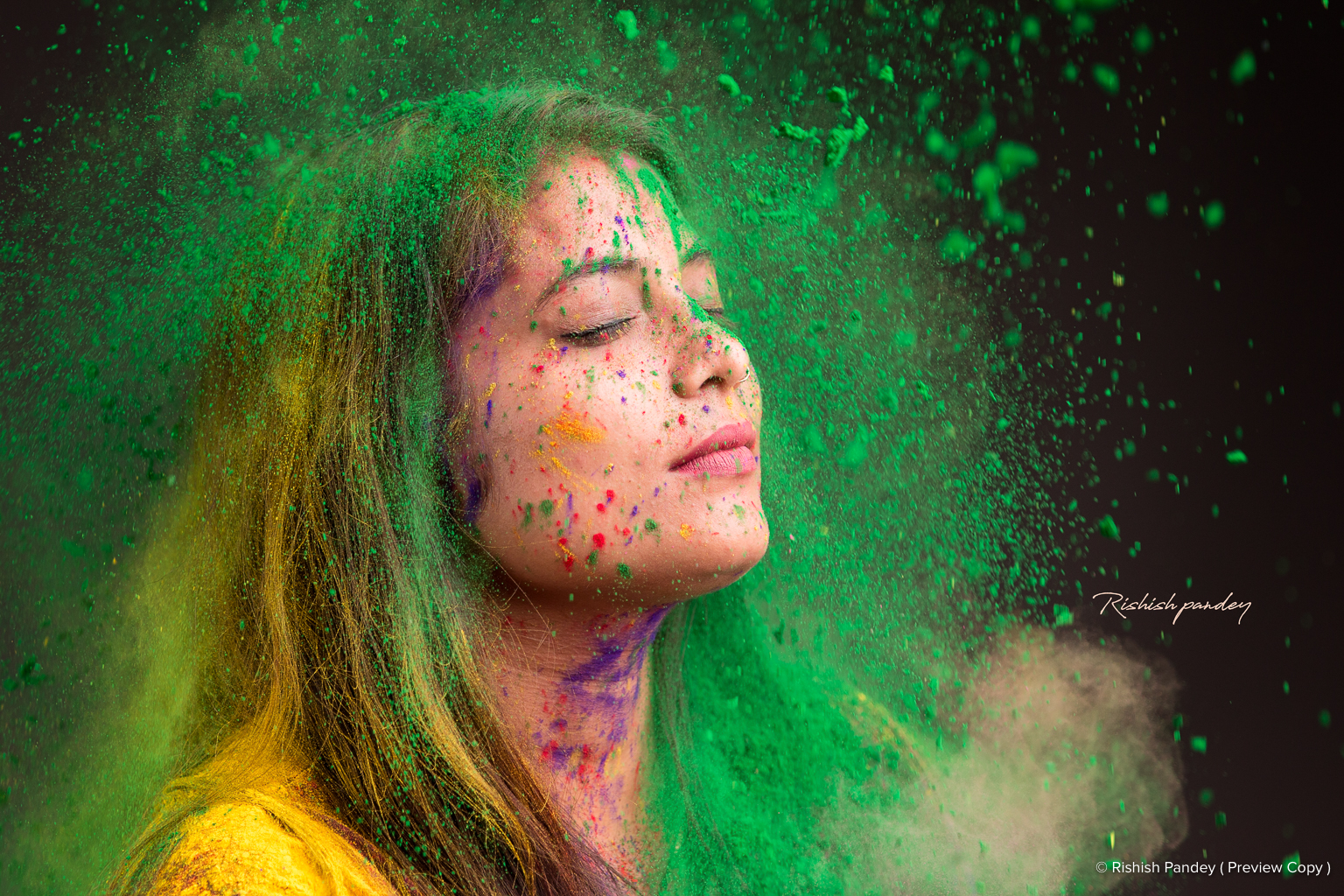 A Young Indian girl celebrating Holi festival Stock Photo - Alamy